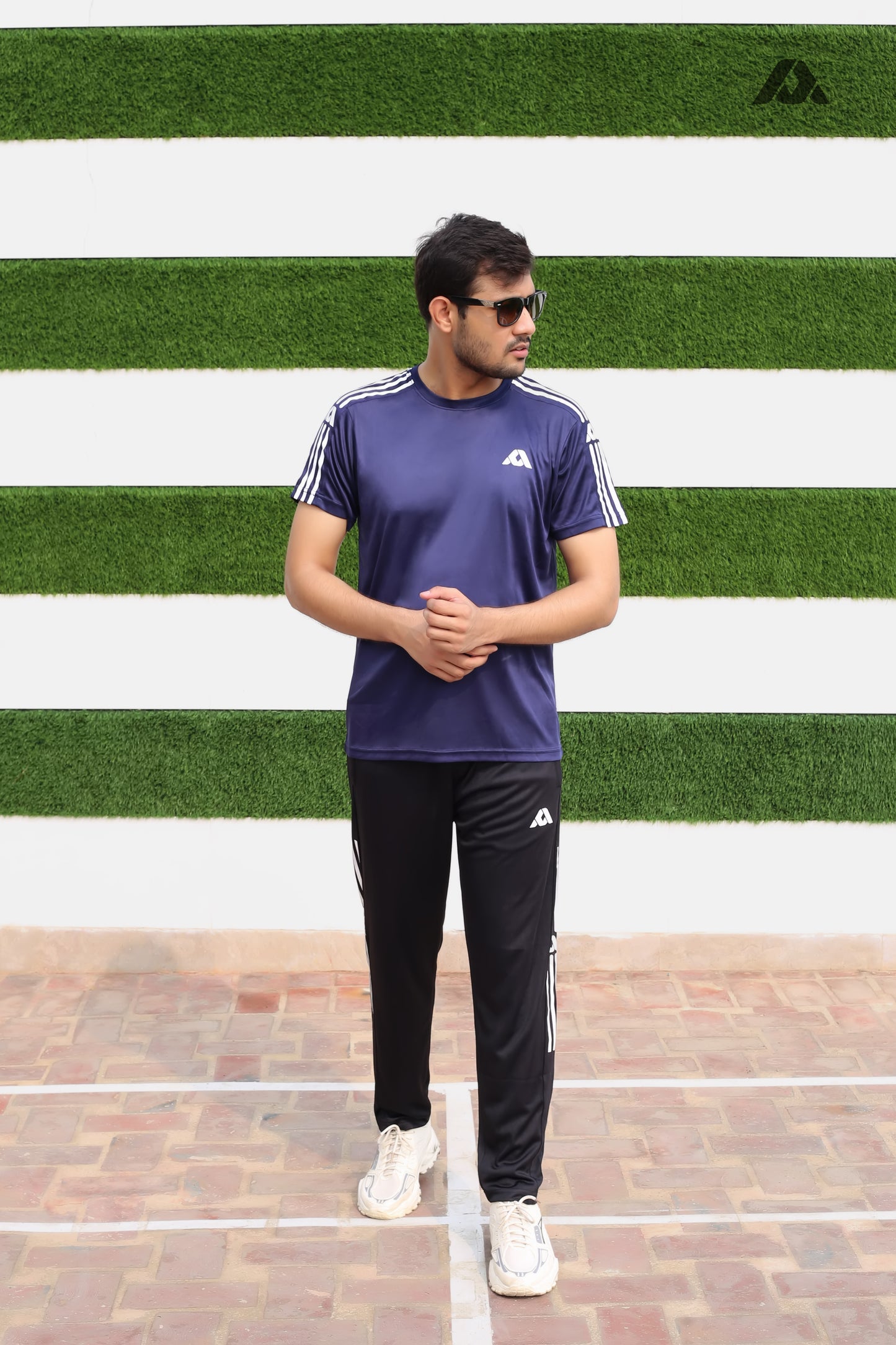 Navy Blue Shirt & Black Trouser - Men's Summer Track Suits