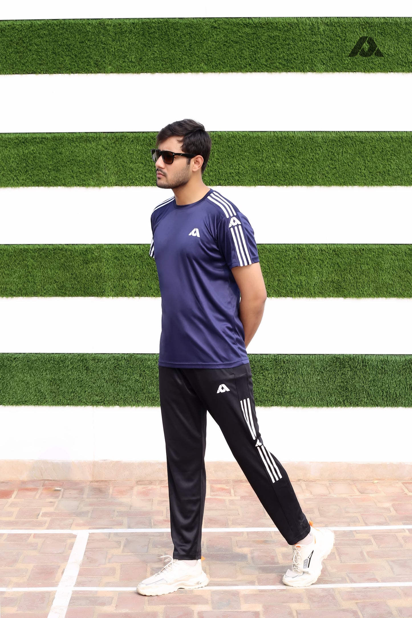 Navy Blue Shirt & Black Trouser - Men's Summer Track Suits