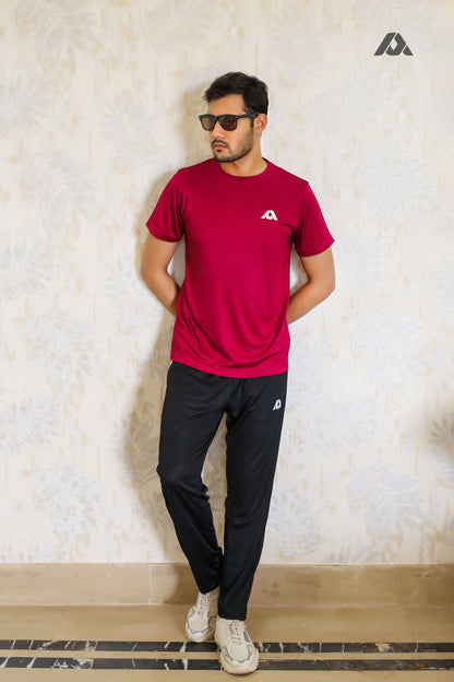 Maroon Shirt & Black Traouser - Summer Track Suits for Men