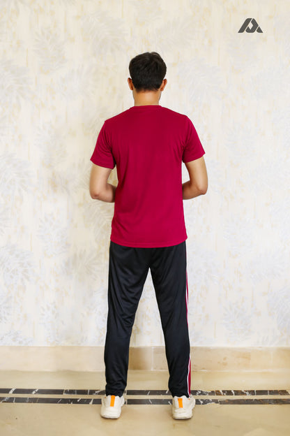 Maroon Shirt & Black Traouser - Summer Track Suits for Men
