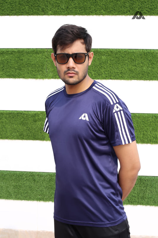 Navy Blue Shirt & Black Trouser - Men's Summer Track Suits